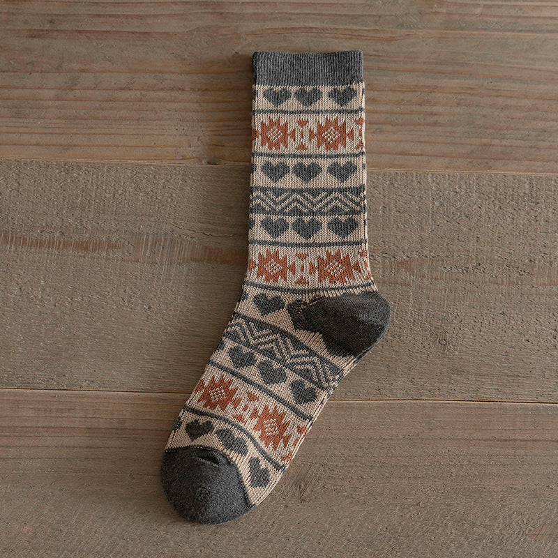 Boho Winter Retro Thick Warm Crew Socks
