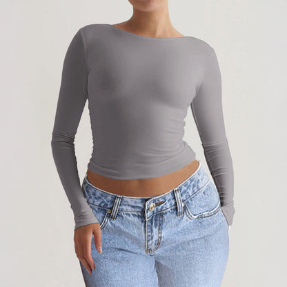 Casual Slim-Fit Knit Long Sleeve Top
