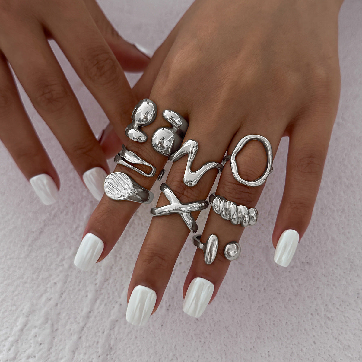 Geometry Design Liquid Metal Rings Trendy & Modern Jewelry