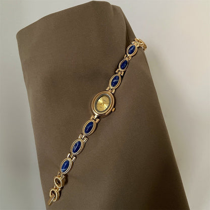 Vintage Gold Oval Dial Bracelet Quartz Watch