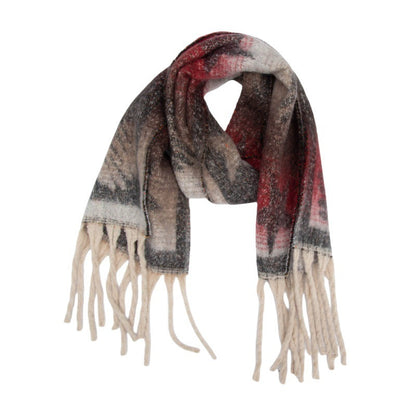 Scarvii - Winter Scarf with Star Jacquard and Tassels