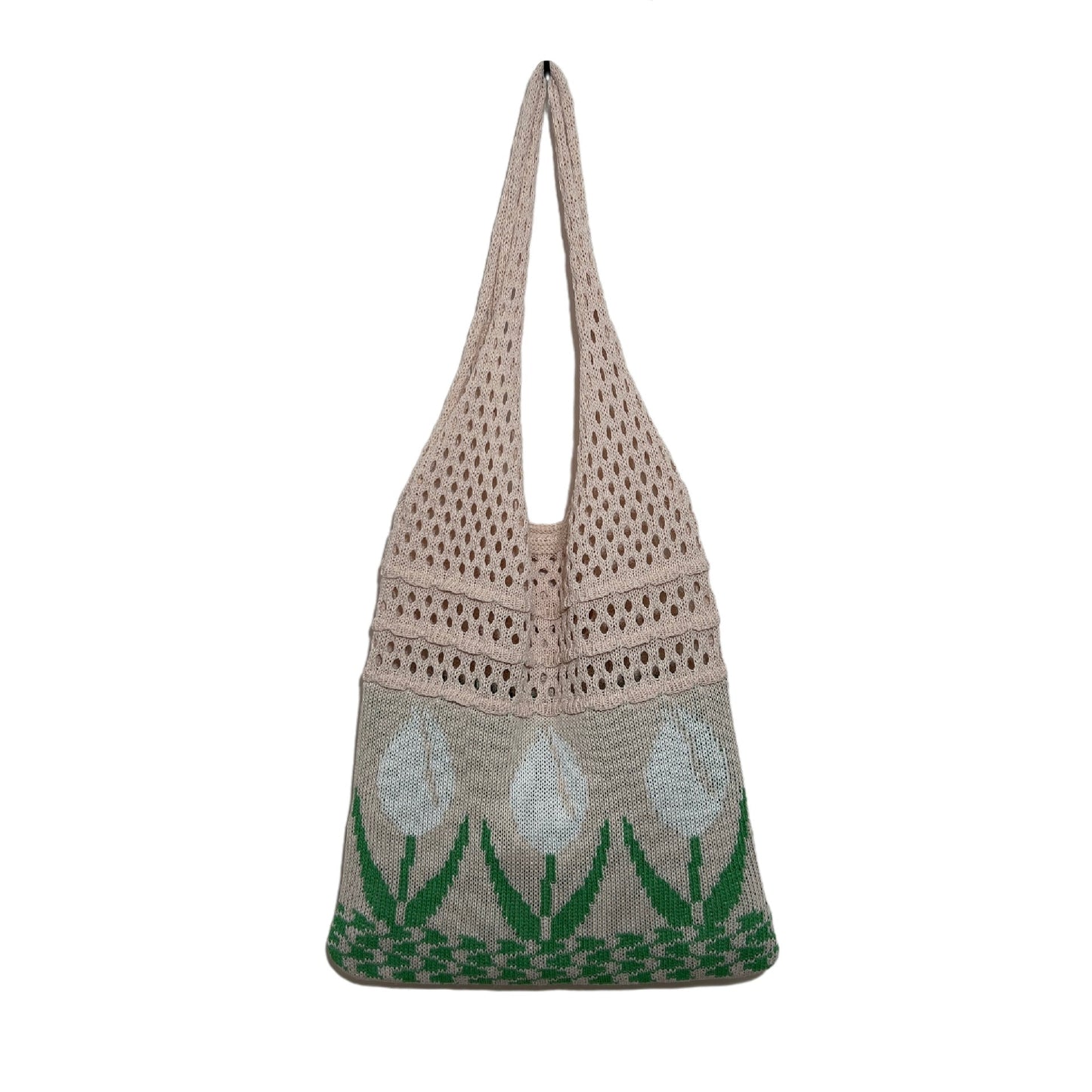 Vintage Flower Jacquard Knit SHoulder Bag