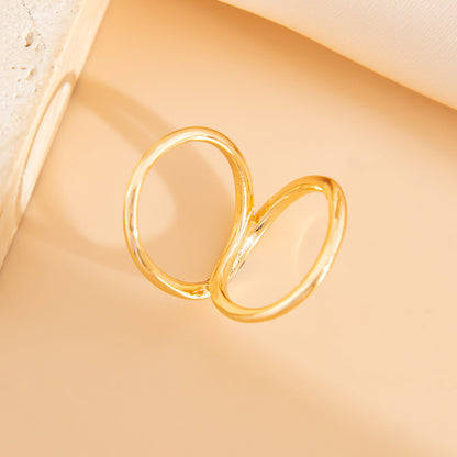 Irregular Openwork Alloy Spring Bracelet Set