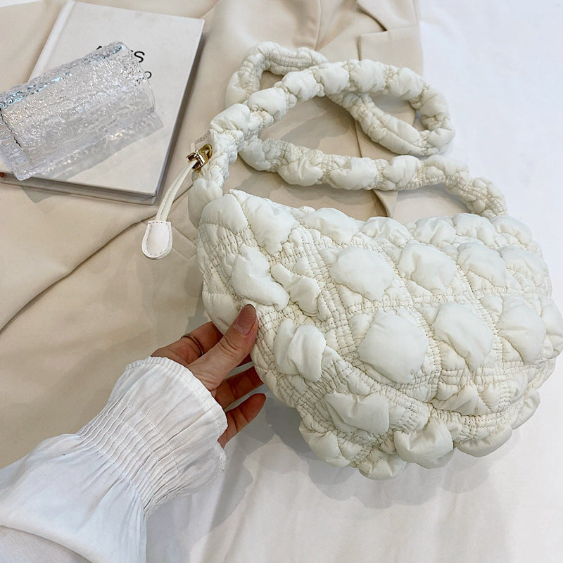 Chic Puffed Women's Shoulder Bag Trendy Nylon Crossbody Bag