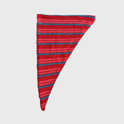 Striped Wool Blend Triangle Scarf Cute Knitted Neck Warmer