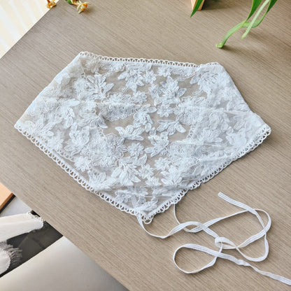 Haila - Summer Beige Lace Headscarf