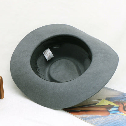 Men's Stylish Wool Fedora Hat with Bow