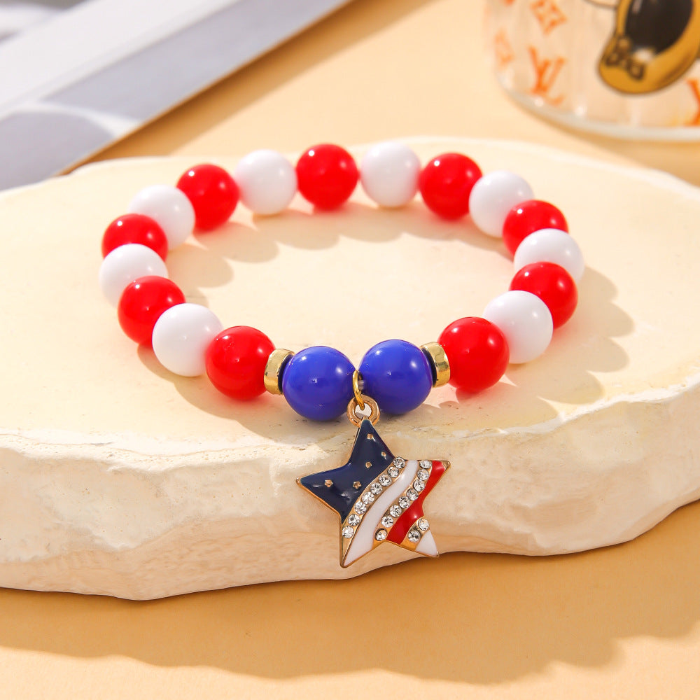 Stylish Star Pendant Love Beaded Bracelet