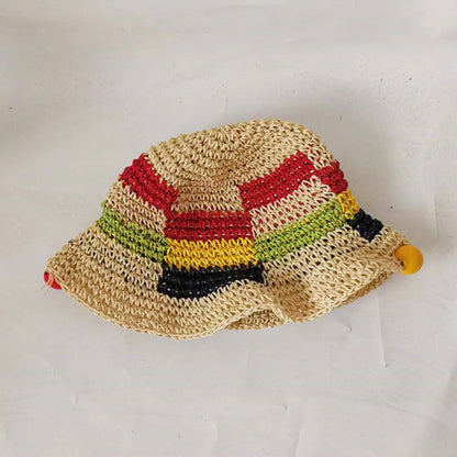 Handmade Straw Adult Hat Outdoor Beach Casual Visor Hat Featuring Resort Air Breathable Straw Hat
