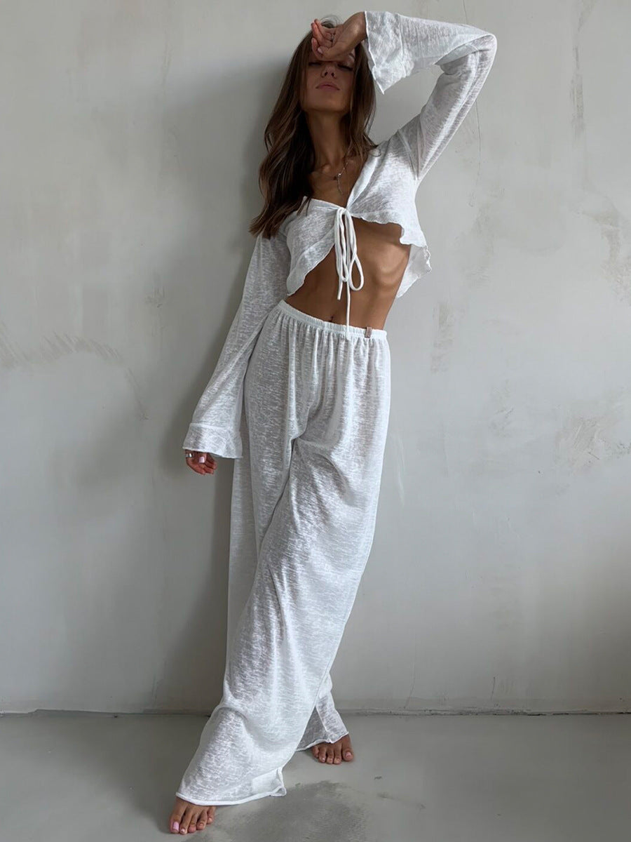 Modal Pajama Set Long Sleeve Comfortable Casual