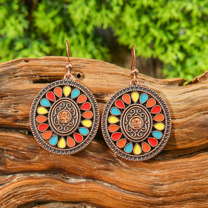 Bohemian Colorful Drop Oil Earrings Stylish Accessories