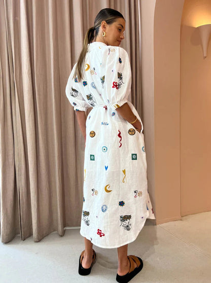 Stylish Lantern Sleeve Cardigan Linen Shirt for Women