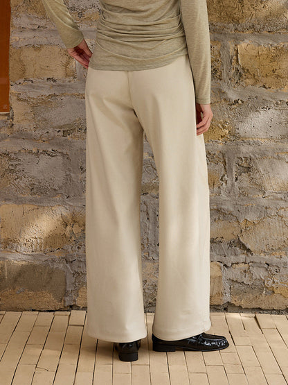 High-Waisted Wide-Leg Wool Blend Trousers for Women