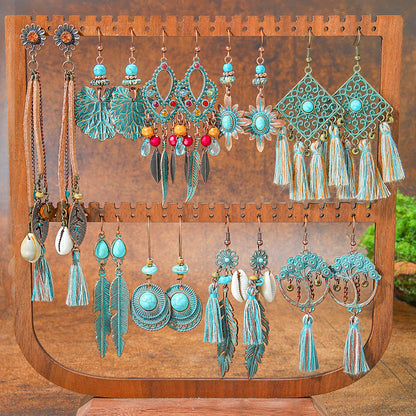 Bohemian Geometric Tassel Earrings Exotic Vacation Jewelry
