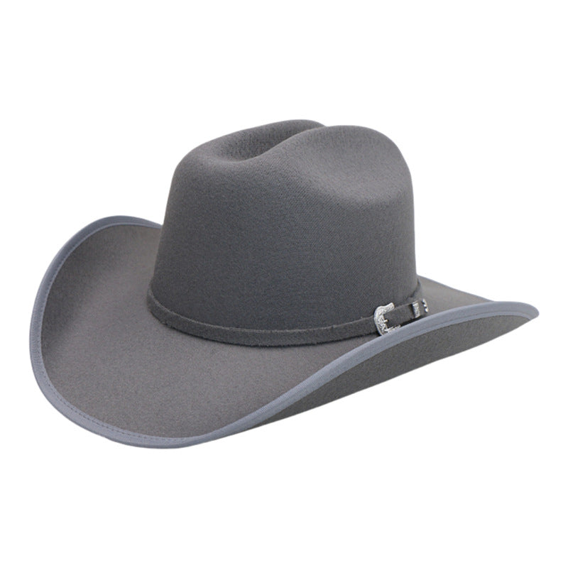 Men's Wool Felt Cowboy Hat - Adjustable Western Design
