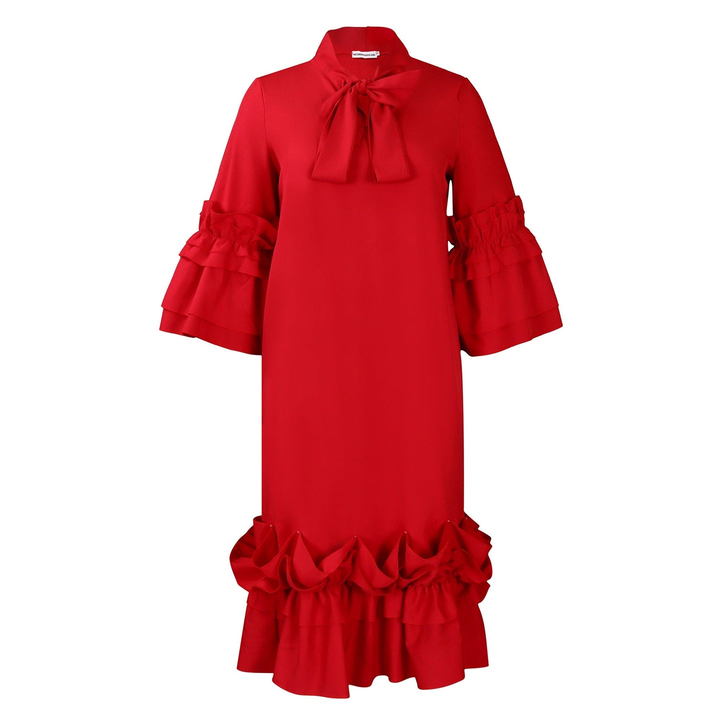 Fashionable Ruffle Sleeve Plus Size Casual Dress