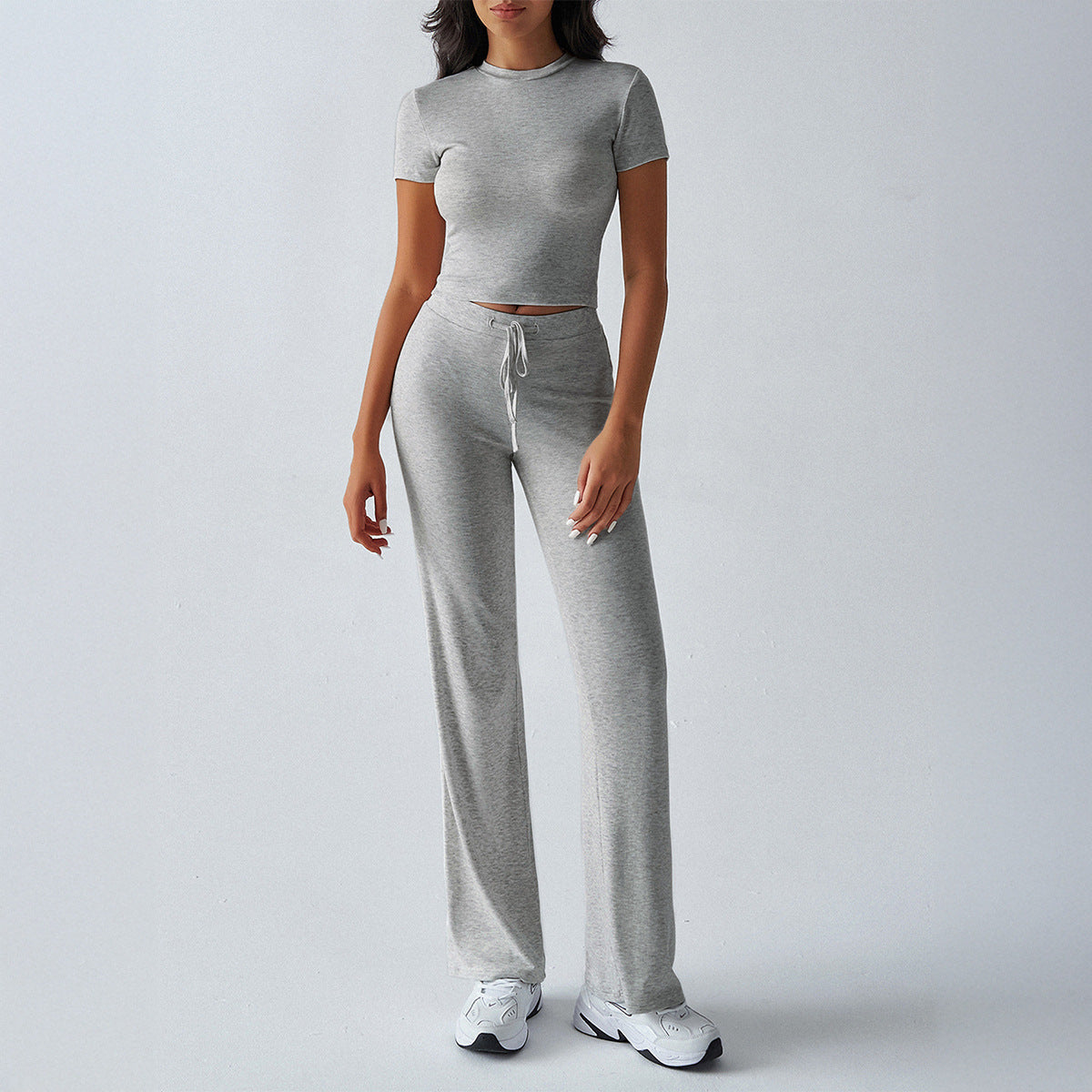 Elegant Solid Color Casual Set for Women