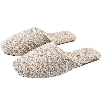 Simple Solid Color Soft Warm Plush Slippers