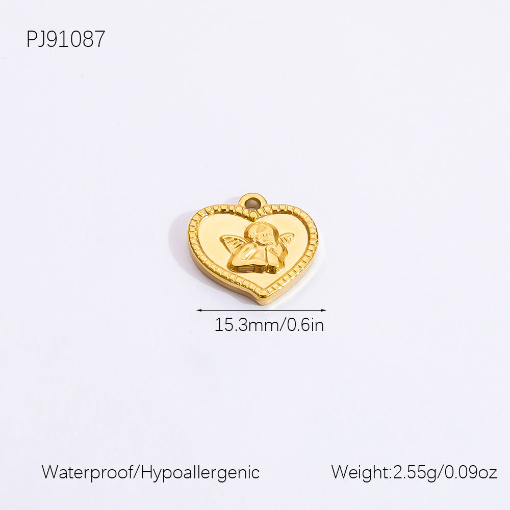 Heart Shaped Ocean Necklace Stainless Steel 18k Gold Pendant