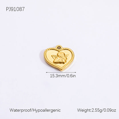 Heart Shaped Ocean Necklace Stainless Steel 18k Gold Pendant