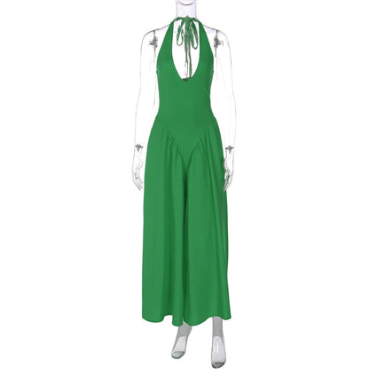 Deep V Lace Hollow-Out Maxi Dress Elegant Casual Dress