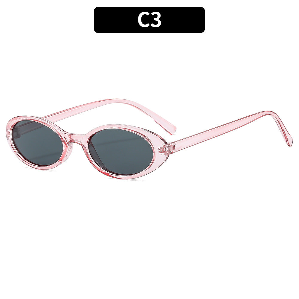 Retro Vintage Oval Sunglasses Stylish PC Frame Sunglasses