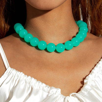 Dopamine Colorful Acrylic Beaded Necklace Trendy Sweet Style
