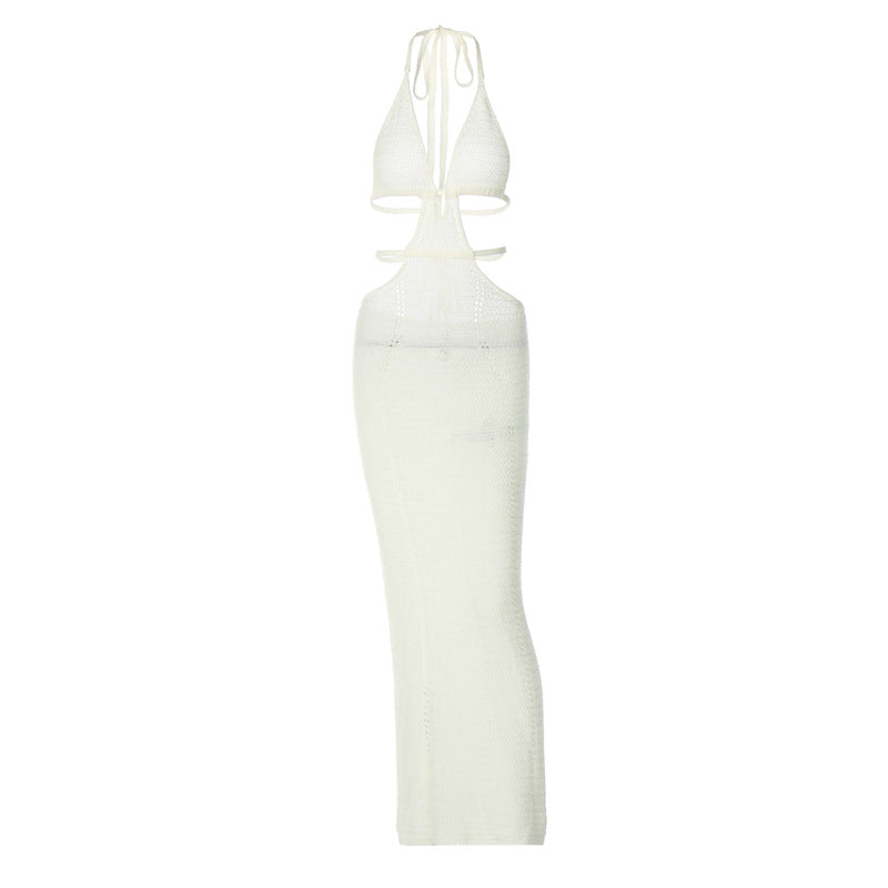 Sexy Street Style Halter Neck Cut-Out Dress for Women