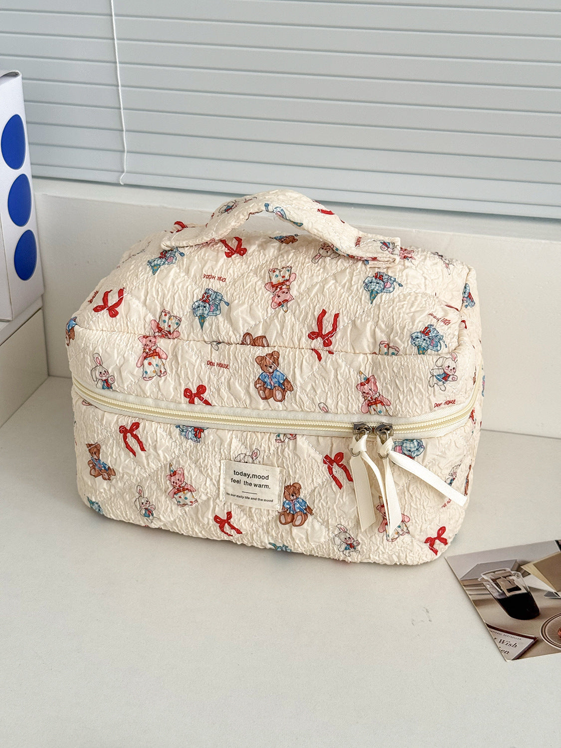 Cute Cartoon Animal Print Makeup Bag Spacious Toiletry Kit