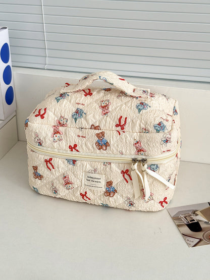 Cute Cartoon Animal Print Makeup Bag Spacious Toiletry Kit