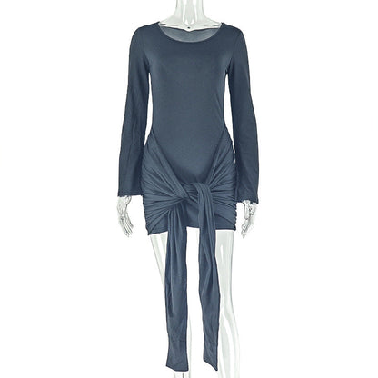 Trendy Solid Color Bodycon Dress Off-Shoulder