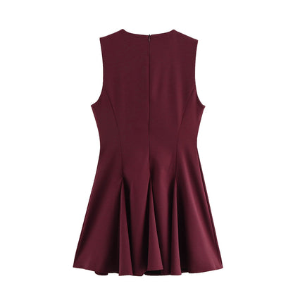 Vintage Sleeveless Bow Mini Dresses
