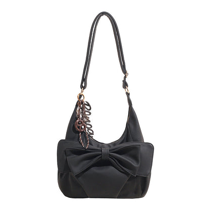 Fashionable Bow Decorated Shoulder Bag Stylish PU Crossbody Bag