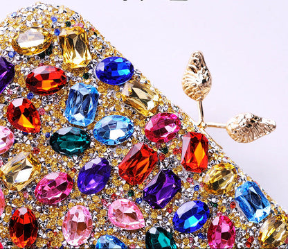 Gemstone Evening Clutch Colorful Resin Bag Stylish Party Purse