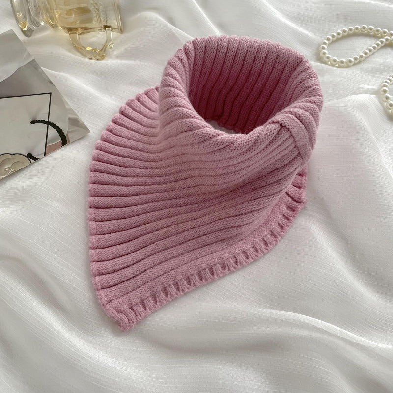 Solid Color High Collar Warm Knit Scarve