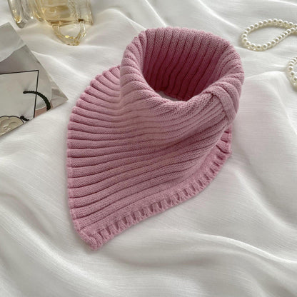 Solid Color High Collar Warm Knit Scarve