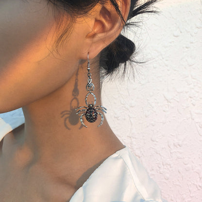 New Spider Earrings Halloween Exaggerated Diablo European And American Earrings Personality Funny Design Sense Earrings