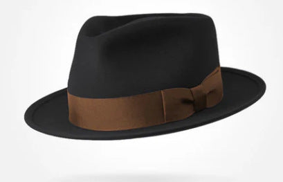 Classic Wool Felt Fedora Hat for Autumn and Winter