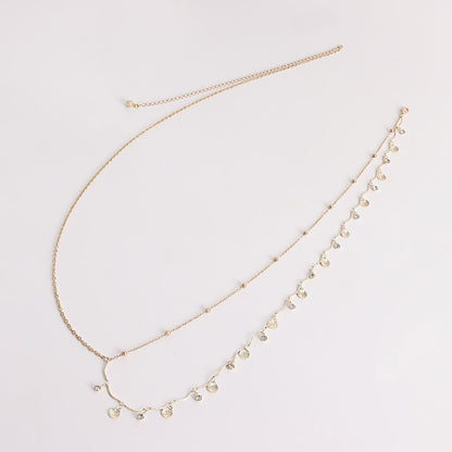 Simple Shell Sequin Rhinestone Waist Chain