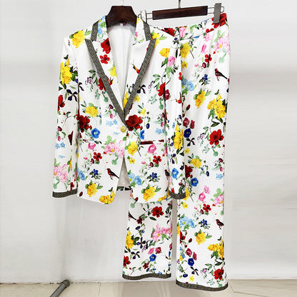 Trendy Printed Blazer And Pants Set