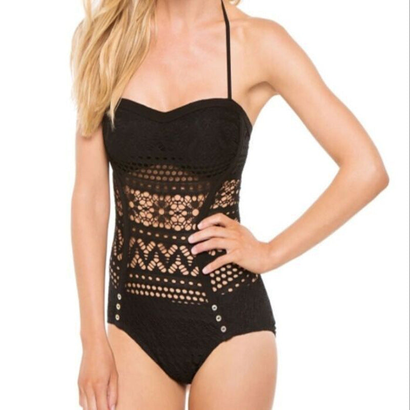 Sexy One-Piece Swimsuit Women'S Spa Conservative Lace