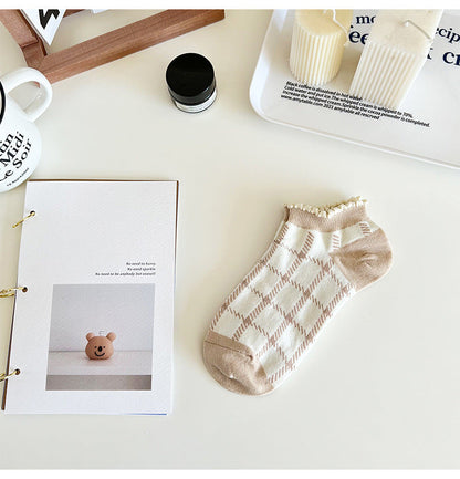 Rufia - Cute and Sweet Brown Bear Ankle Socks