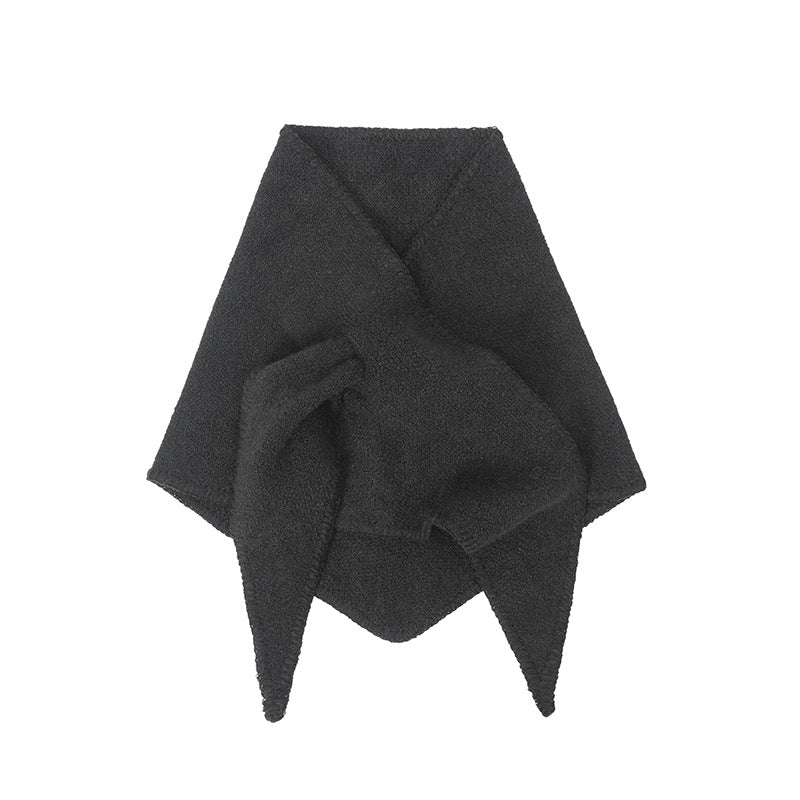 Winter Knit Wool Solid Color Triangle Scarf