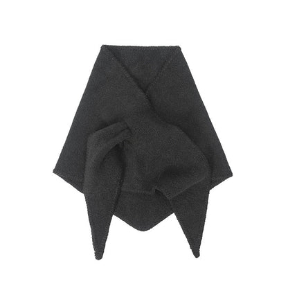 Winter Knit Wool Solid Color Triangle Scarf