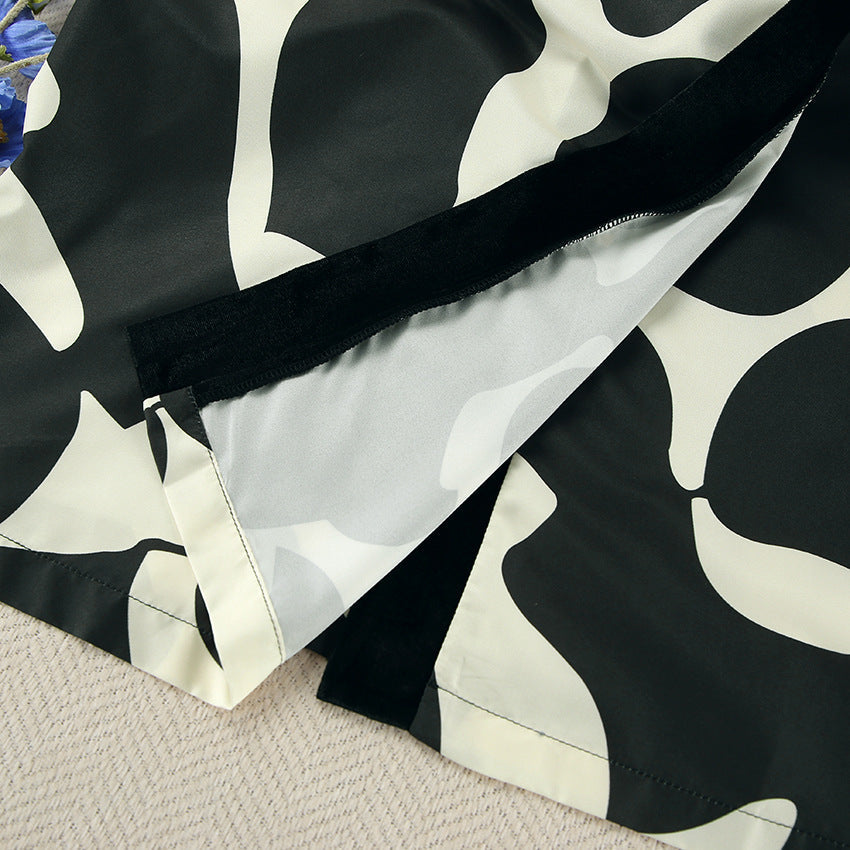 Contrast Color Print Homewear Dress