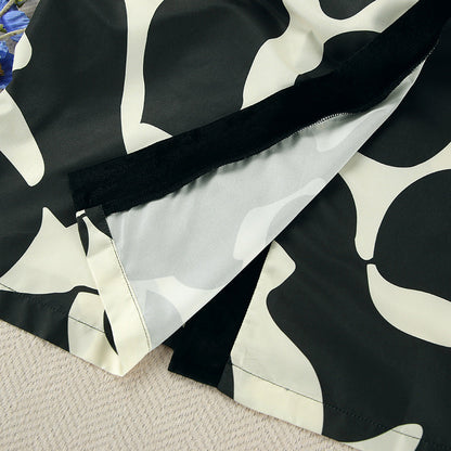 Contrast Color Print Homewear Dress