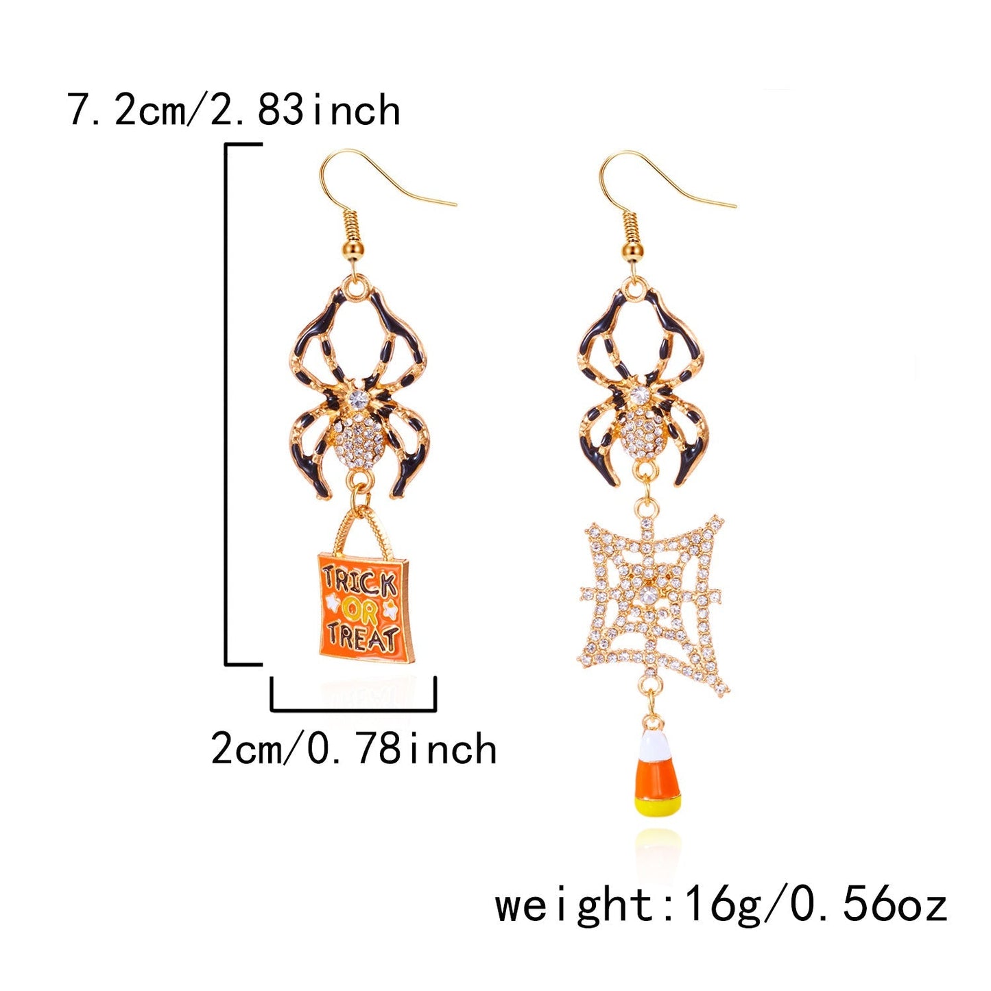Halloween Pumpkin Ghost Tassel Dangle Earrings