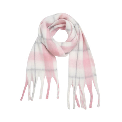 Trendy Winter Tassel Plaid Shawl Soft Scarf