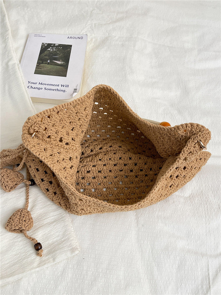 Trendy Knitted Tote Bag - Casual Large Capacity Weaved Purse