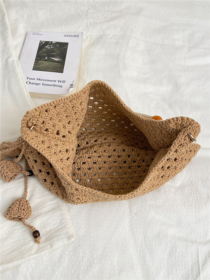 Trendy Knitted Tote Bag - Casual Large Capacity Weaved Purse